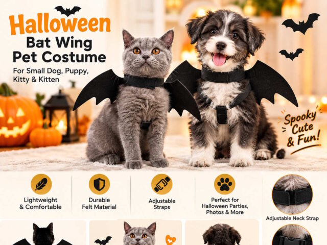 Buy Cat Halloween Costume Bat Wing – Cute Pet Bat Wings for Cats, Kittens