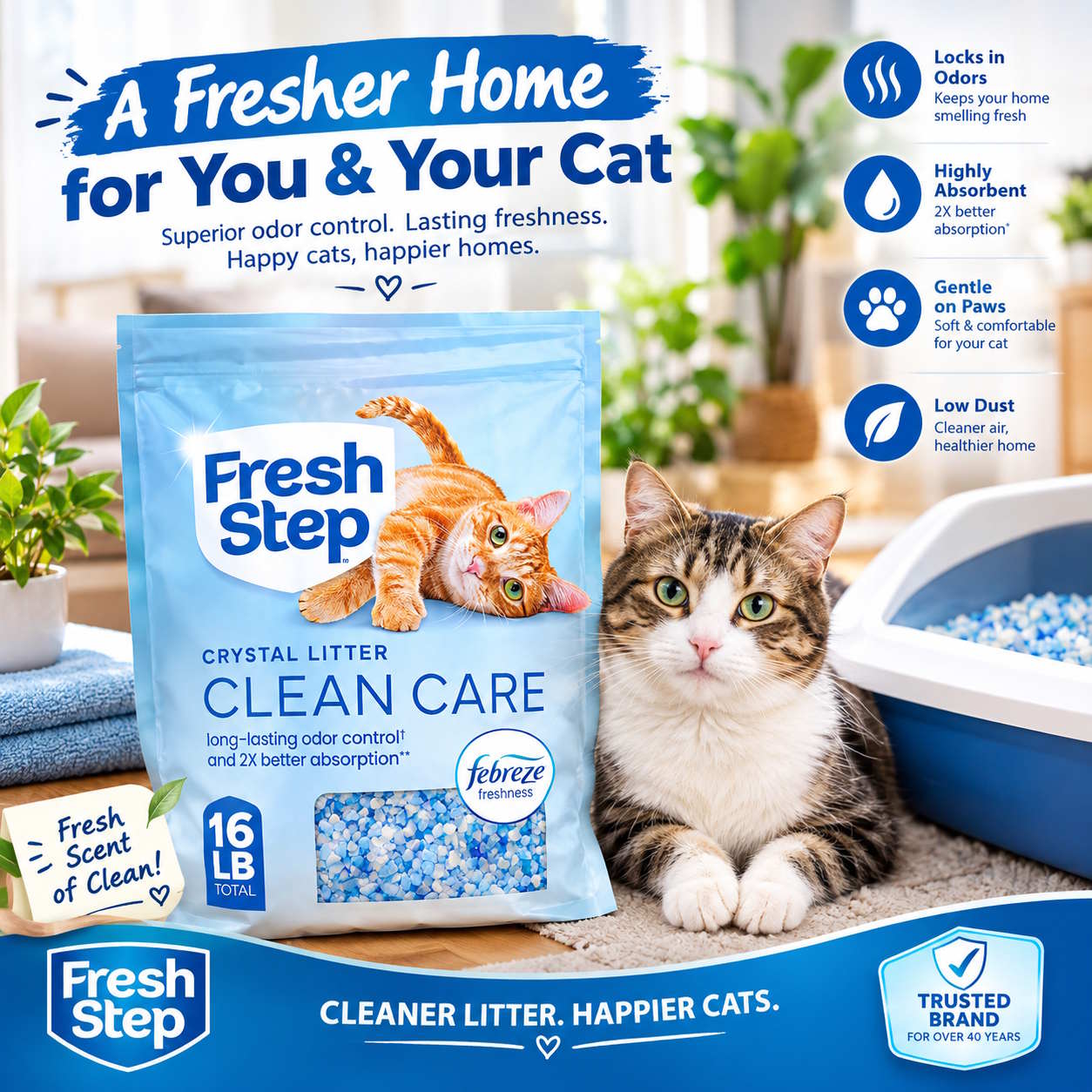 Fresh Step Clean Care Crystal Litter
